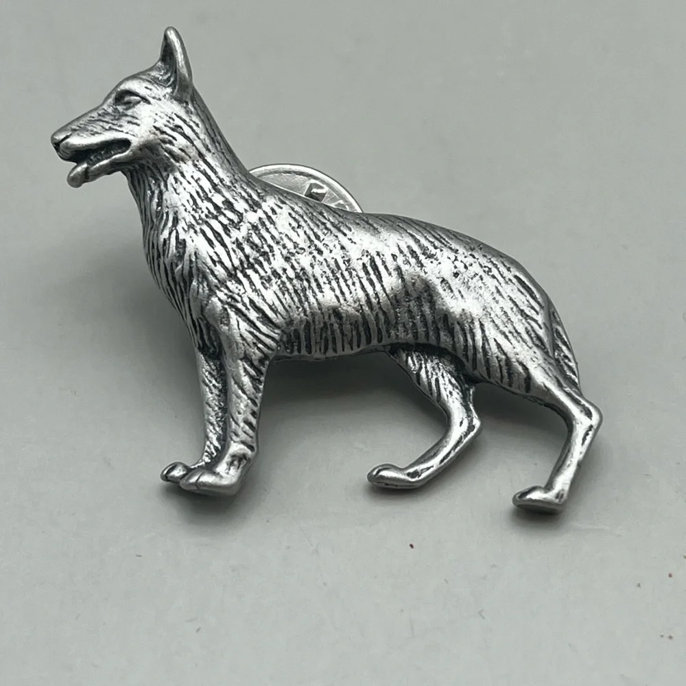 Silver Dog Brooch